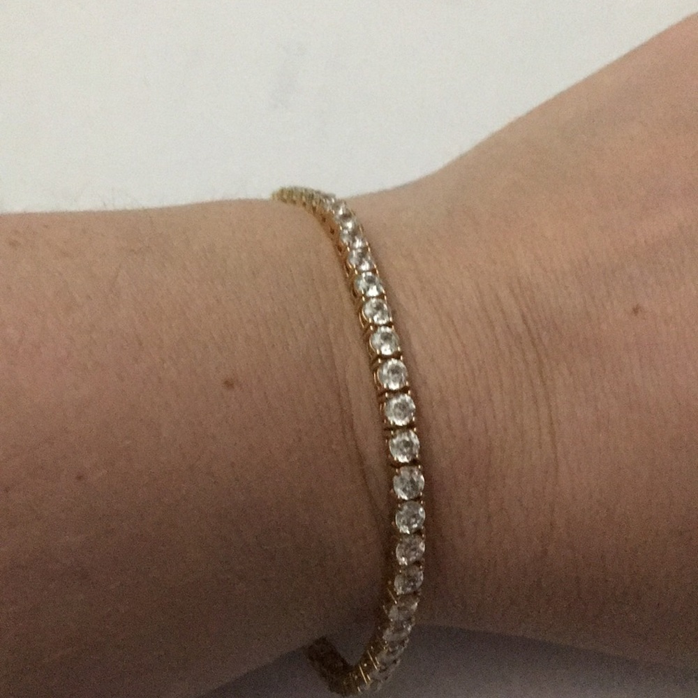 Diamonique 18K Clad over .925 7 1/2” Bracelet